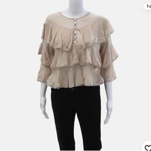 NWT light pink ruffle top